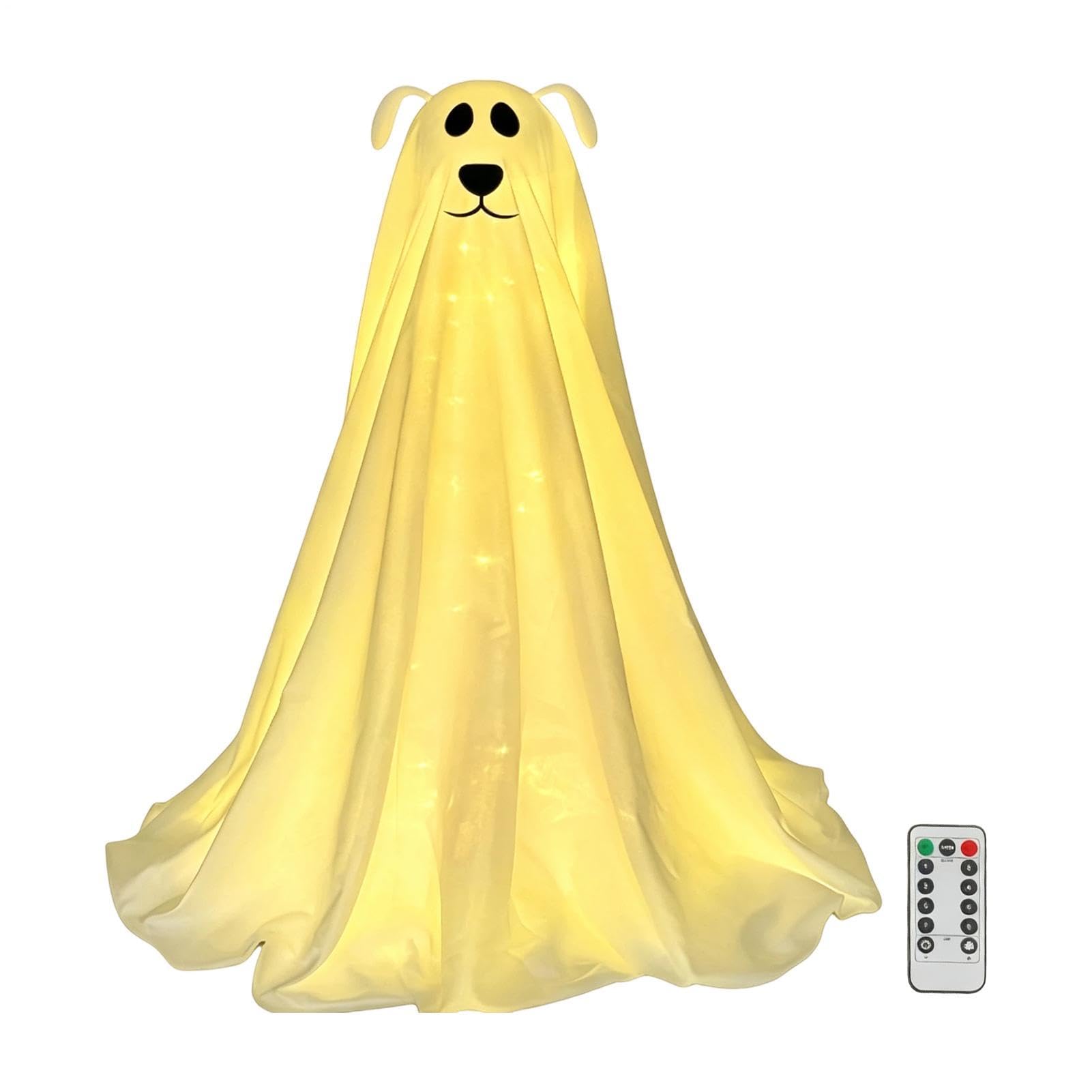 Halloween fantasma illuminato 3D di cane carino con altezza regolabile