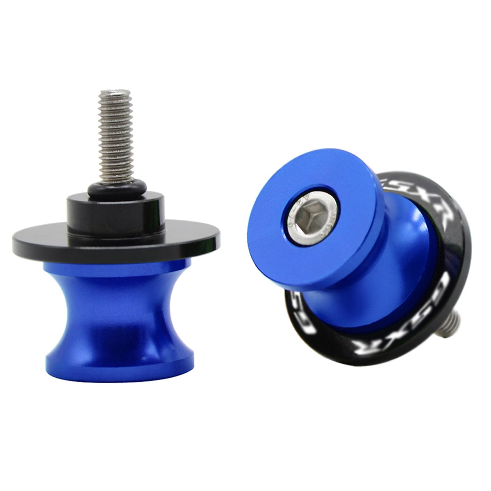 2pcs Motociclo 8MM Alluminio Viti del Supporto di Forcellone per GSXR 600 750 1000 (Blu)