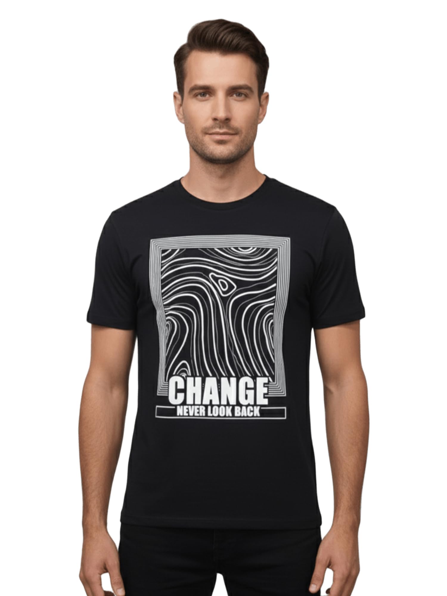 dollar Club Men’s Cotton Round Neck Printed T-Shirt Black-picture-36