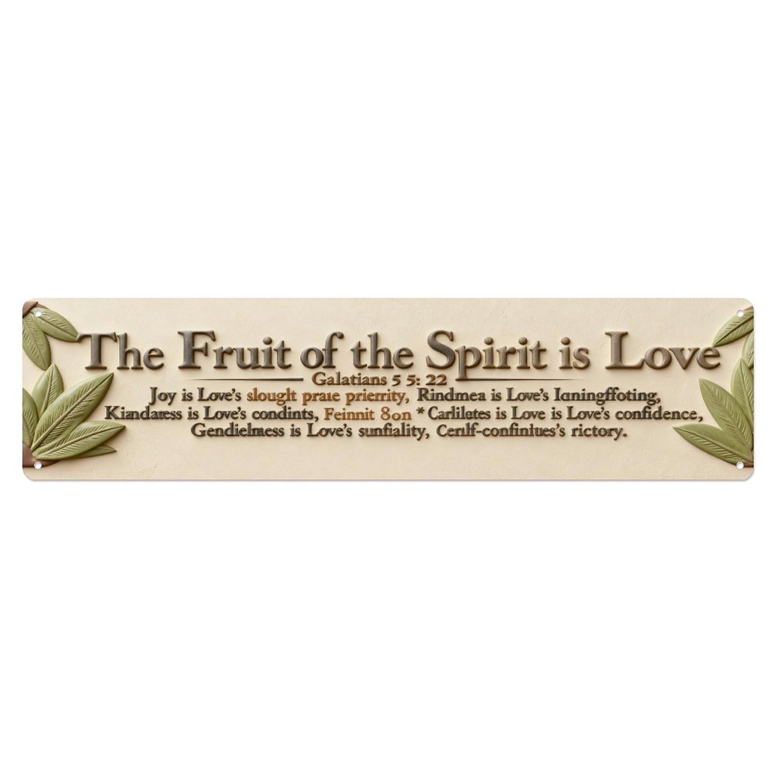 Fruit Of The Spirit Is Love Metal Tin Sign Plaque