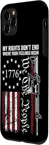Miniatura 2 de Funda con bandera para iPhone 11 Pro Max My Rights Don't End Where Your Feelings Begin USA