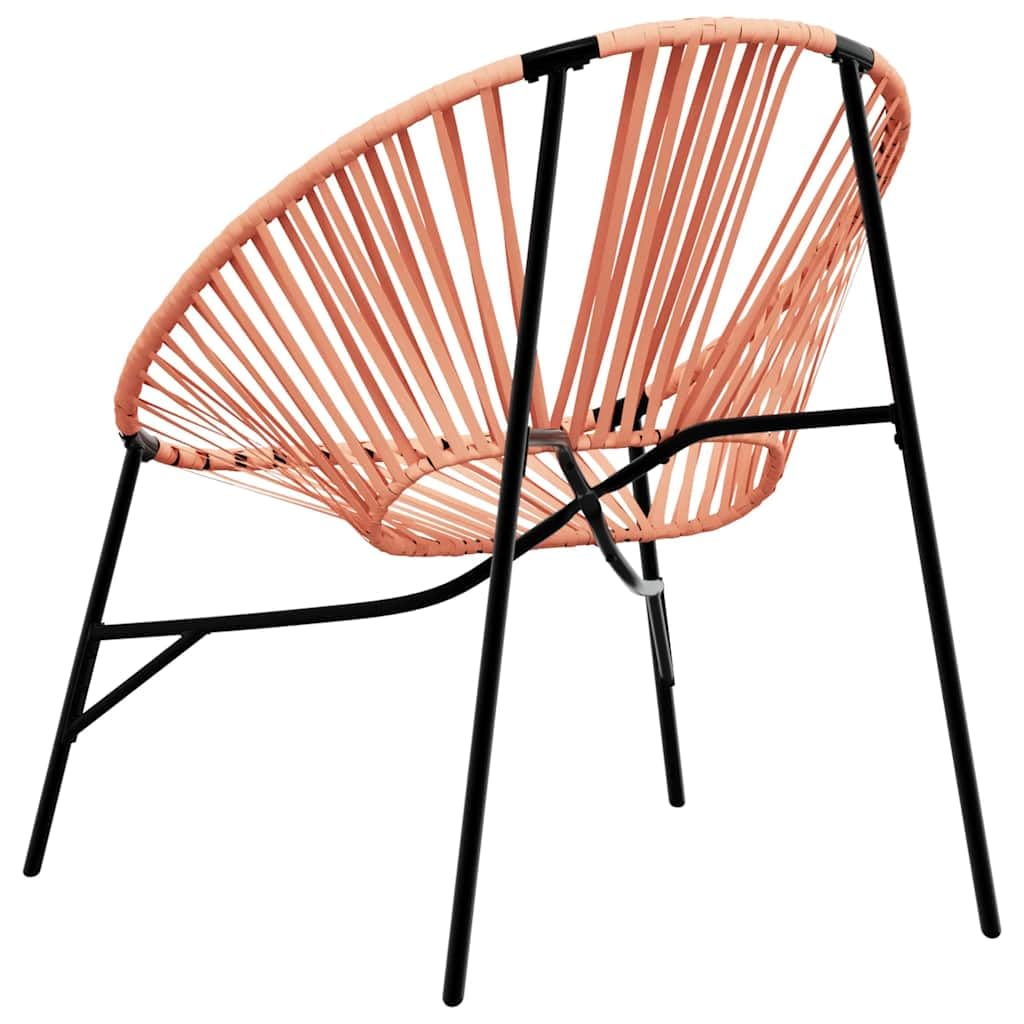 Générique Sedia Uovo da Giardino Nero e Arancione in Resina Intrecciata Poly Rattan con Telaio Acciaio, Poltrona Esterna Confortevole con Schienale e Braccioli