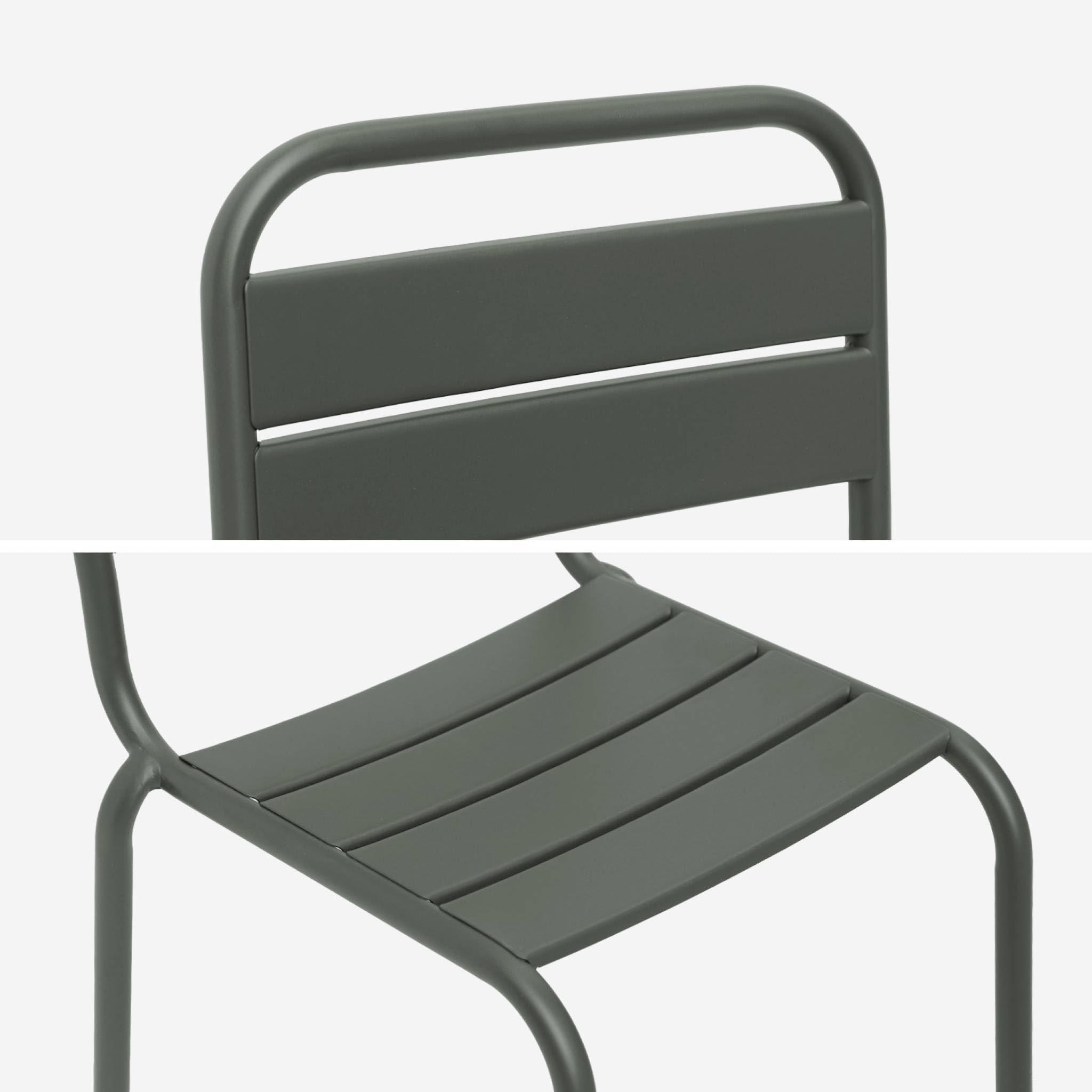 sweeek - Lot de 2 chaises en métal kaki pour enfant. salon de jardin enfant