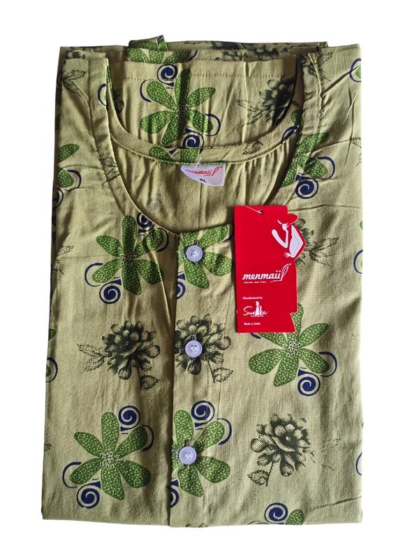Image of MENMAII Women's [Free Size] Full Open /Front Buttoned [a Kind of Adaptive Clothing] Multipurpose Nighty for Maternity /Pregnancy /Elderly /Patient /Feeding /Hospital Purpose Nighty