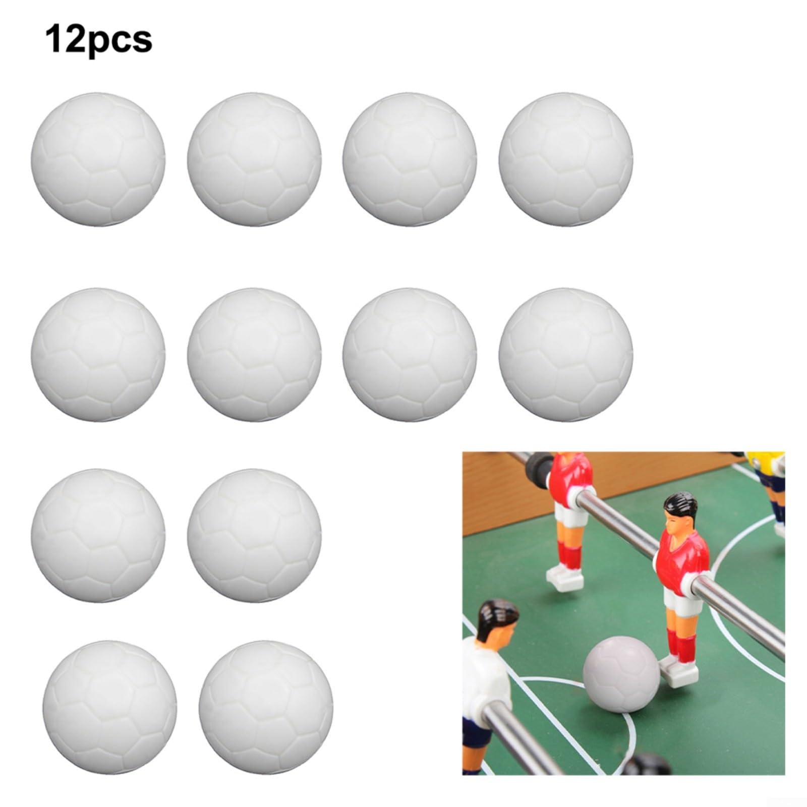 Palline da calcio balilla in resina bianca 36 mm lisce 12 pezzi