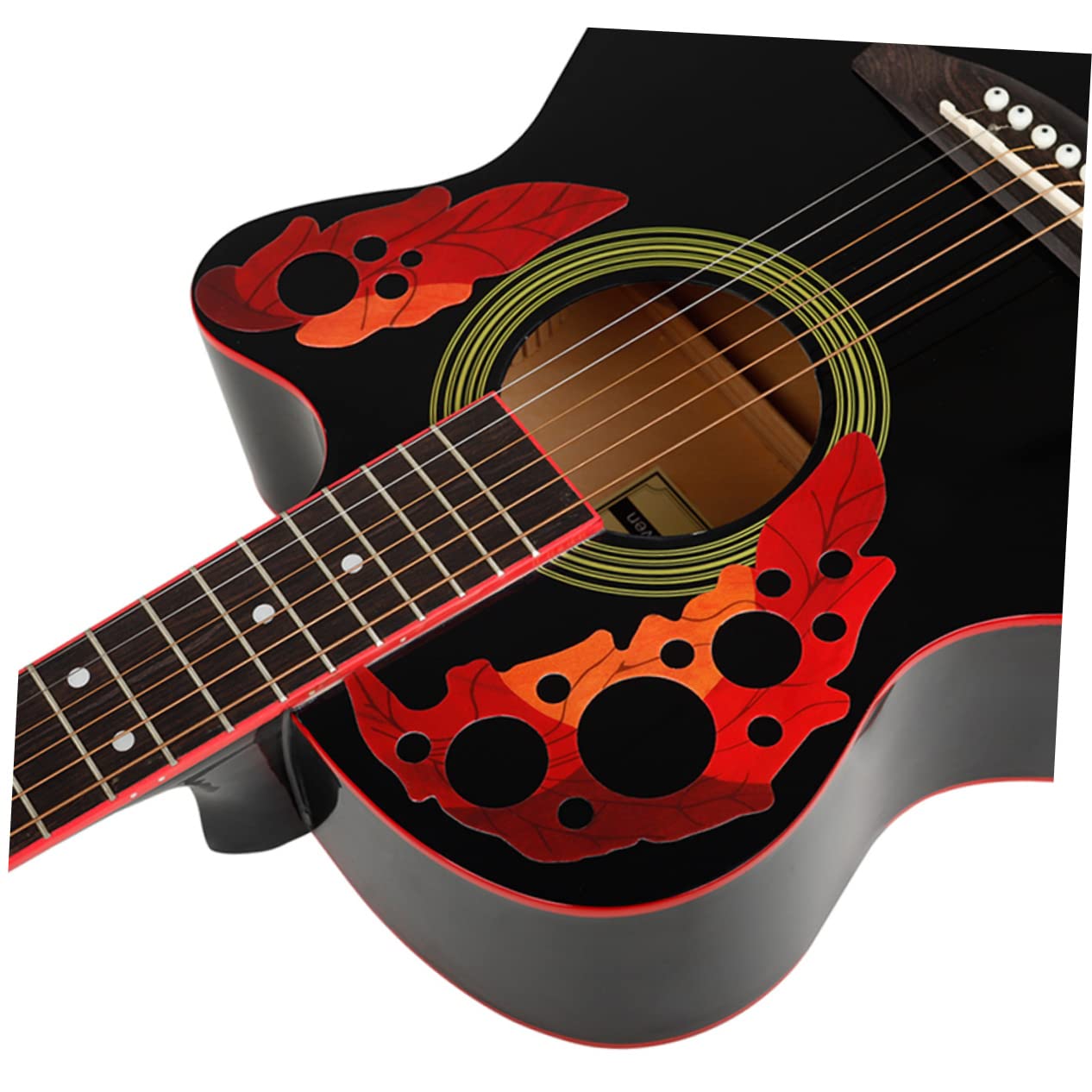 ibasenice 8ensembles Plaque De Pour Guitare Acoustique Design Leaf Auto-adhésif Et Anti-rayures De Accessoire De Décoration Pour Guitare Folk