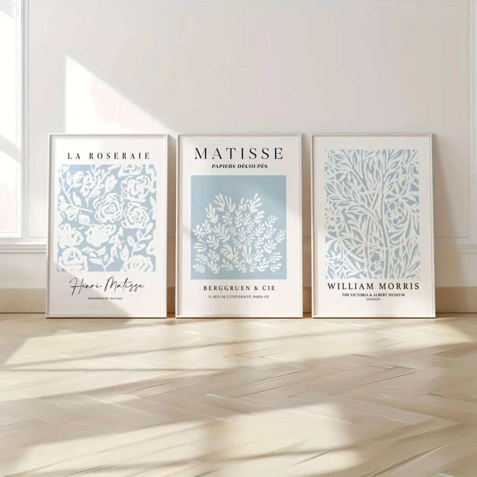 Jorcedi Blue 1 Set Of 3 Posters,Abstract Matisse Canvas Wall Art Prints,Matisse Blue Poster,Blue Flower Wall Art,For Modern Home, Office, Living Room, Bedroom Decor,Unframed (30X40cm,)