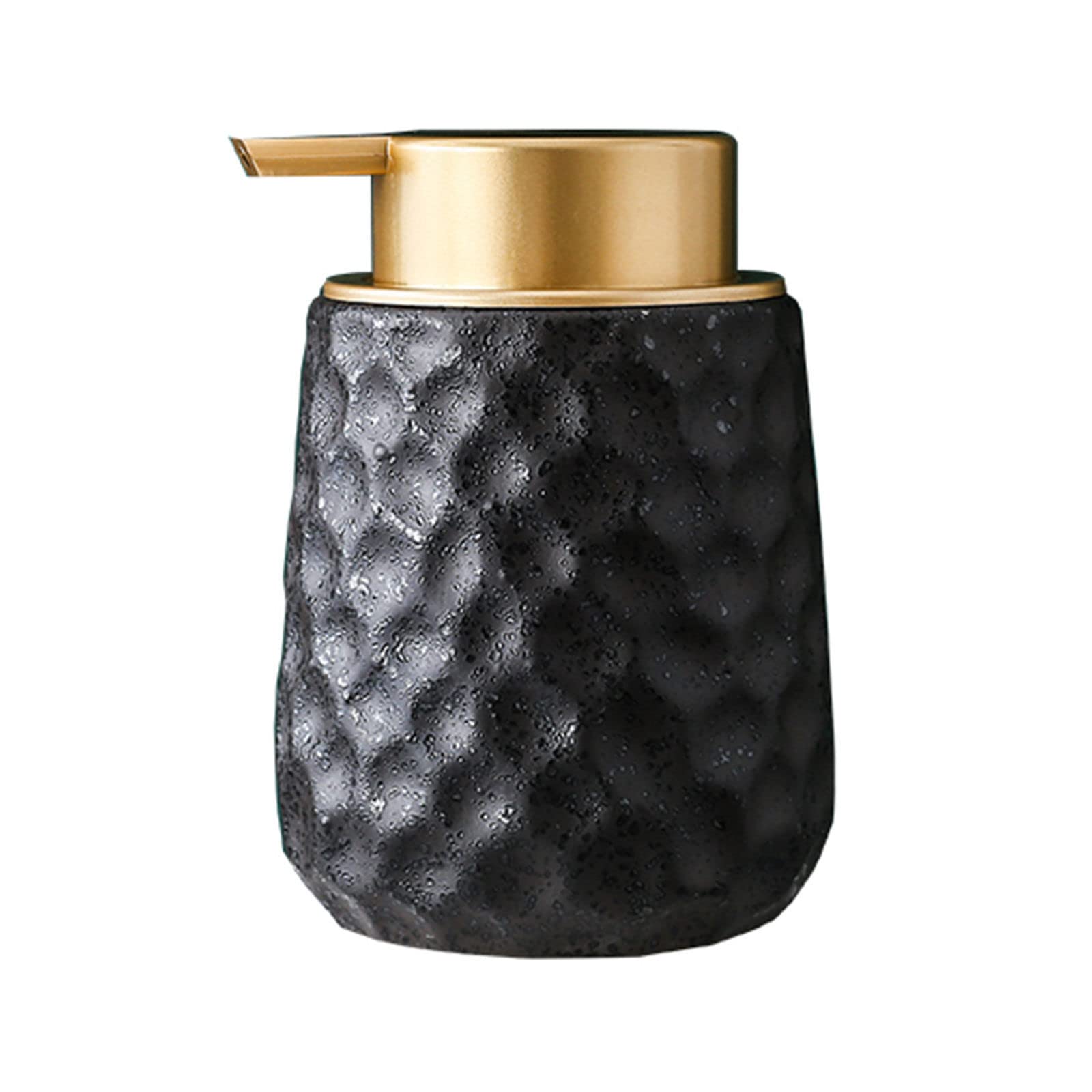 Dozownik mydła, ceramiczny dozownik mydła w piance, 11oz dozownik mydła w pianie ze złotą pompką, kreatywny ręczny dozownik do pianki, do kuchni w łazience-pink-330ml11.6oz (Color : Matte Black)