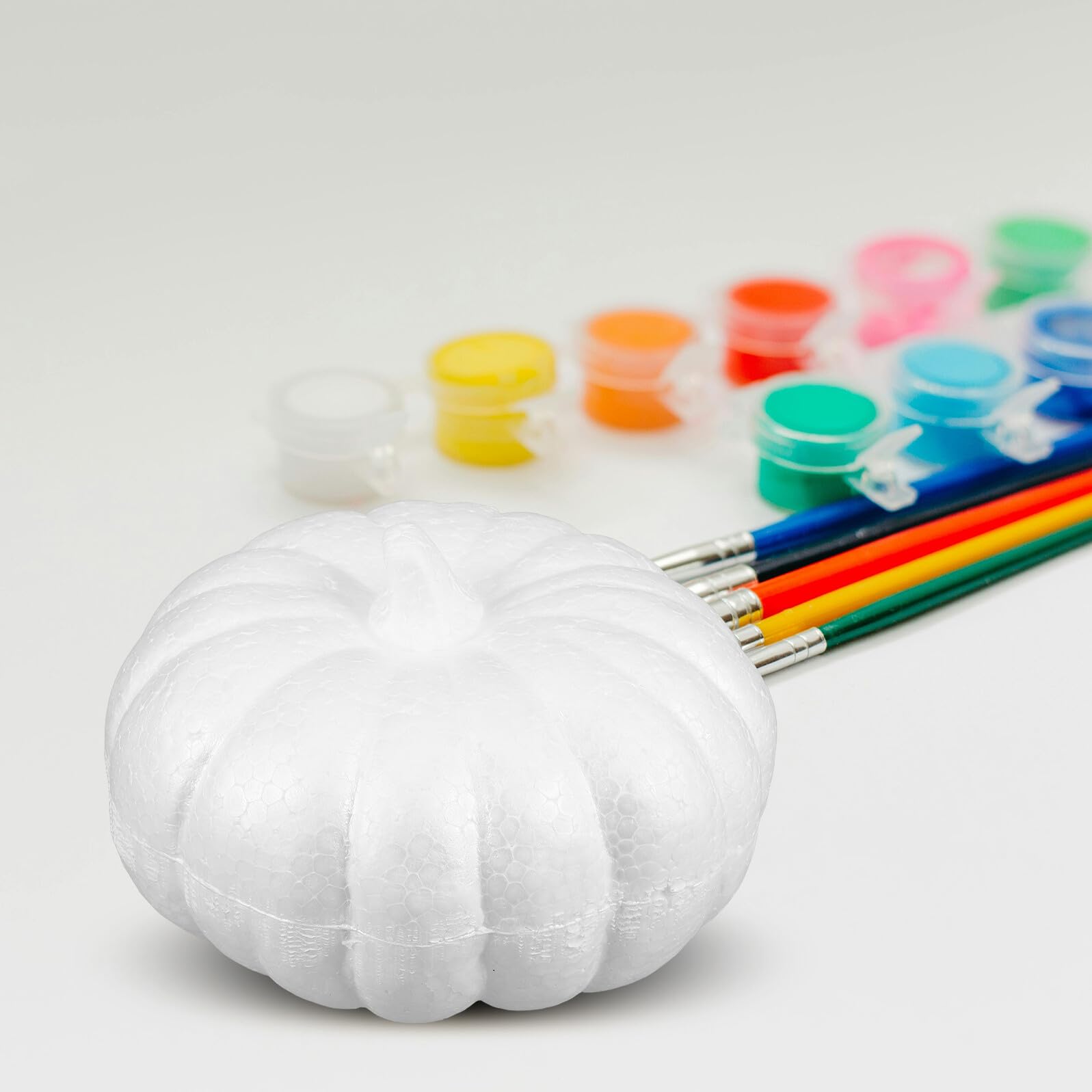 3pezzi Zucche Decorative Bianche in Schiuma per Halloween e Autunno Accessori per Lavoretti Fai da Te da Oggetti di Scena per Decorazioni Autunnali