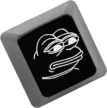 KPREPUBLIC Novelty Shine Through Keycaps ABS Etched Back lit Black red r1 ESC Sad Frog THX Meme Internet Trends Black ESC SadFrog x1