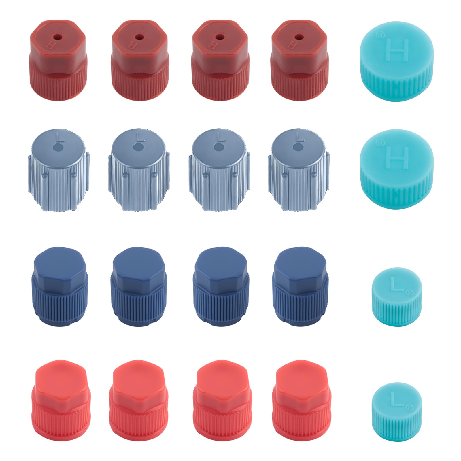 20PCS AC Caps for Cars,13mm to 17.5mm AC Low Pressure Port Cap/AC High Pressure Port Cap for R12A&R134A Car Air Conditioner System,Practical Car Accessories AC Valve Cap Replacement