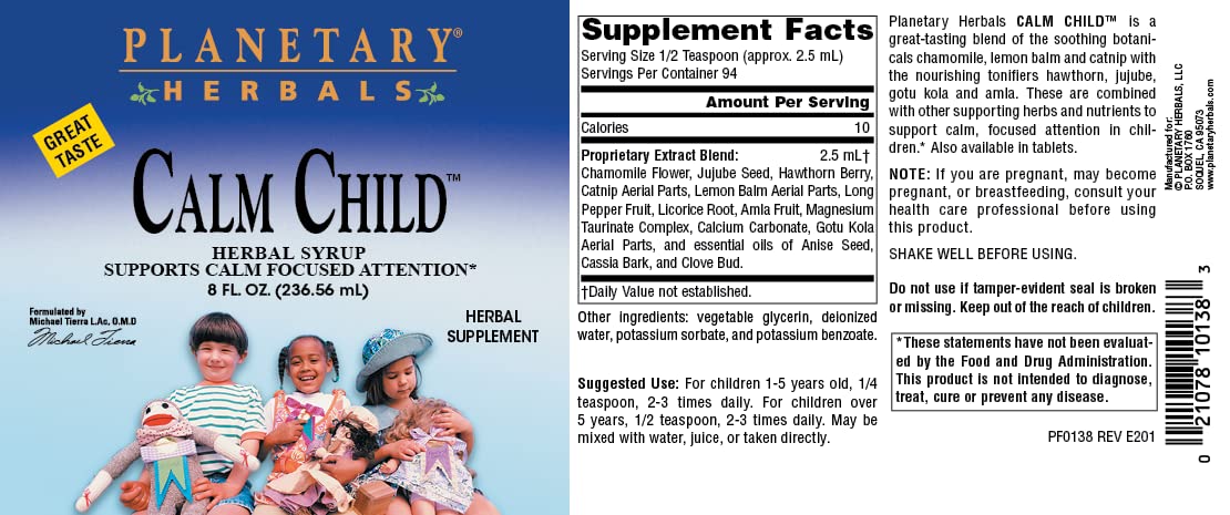 Planetary Herbals Calm Child Herbal Syrup - Includes Soothing Botanicals Chamomile, Lemon Balm, Catnip & More - 8oz - Image 4
