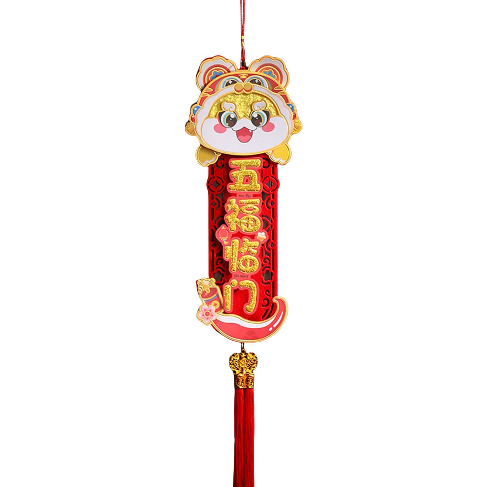Tsophreniq Tassels for Festival Decorations Elegant Chinese Lions Couplets Hanging Pendant Tassels for Festival Celebration Traditional Spring Decors