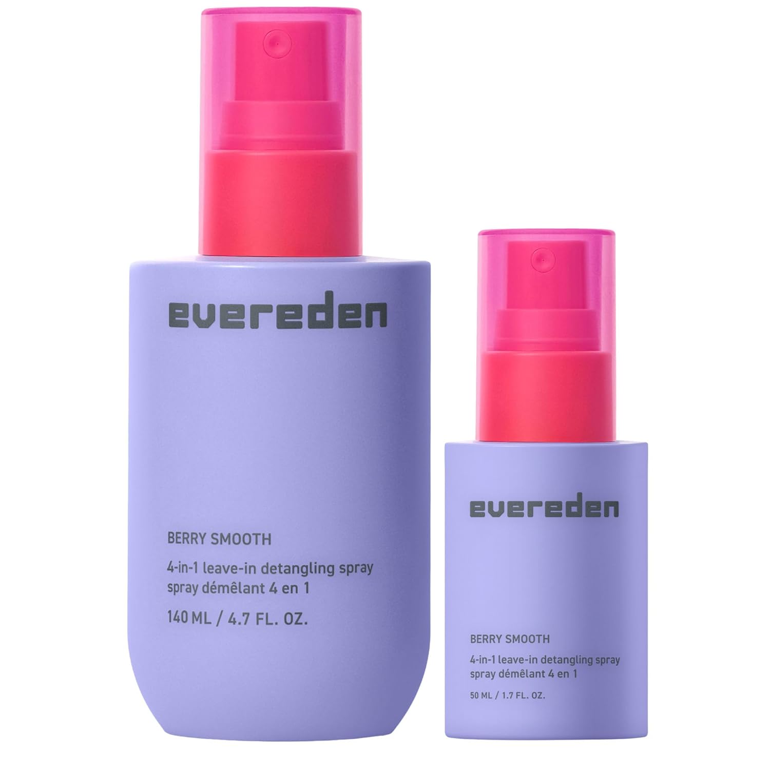 Evereden Kids Detangler & Mini Spray Set: 4-in-1 Leave-In Hair Spray Set | Detangle, & Support Any Hair Type | Travel-Ready | Clean & Vegan Kids Curly Hair Products | One for Home & One To-Go