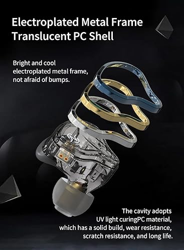 Miniatura 5 de KEEPHiFi CCZ Warrior Budget IEM 3BA+1DD Hybrid in Ear Monitor, auriculares con marco de metal galvanizado con cable con sonido equilibrado y neutro