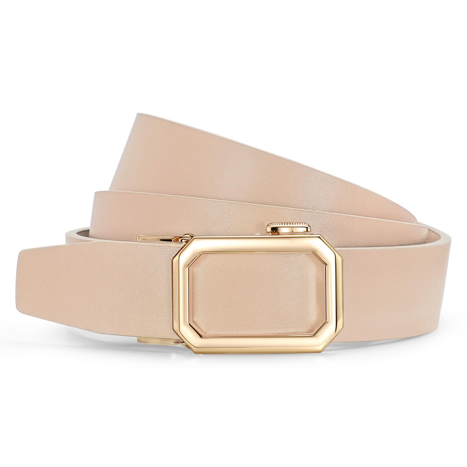 SUOSDEY Ratschengürtel für Damen, Automatik Ledergürtel ohne löcher für Jeanshosen verstellbare 31 mm Breite