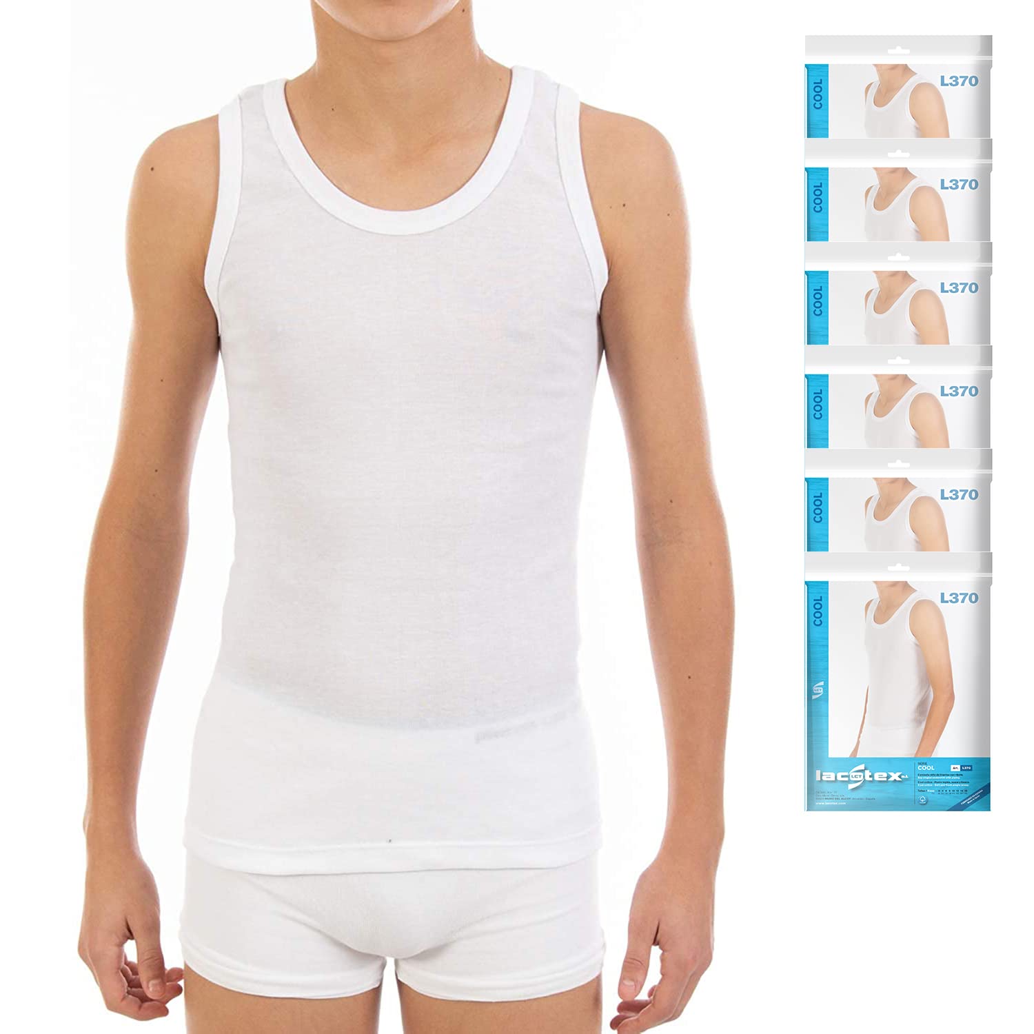 Multipack Camiseta Interior de niño LCT370, de Tirante Ancho. Colección Cool Cotton
