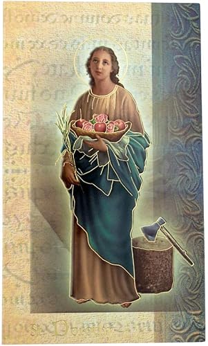 William J. Hirten Tarjeta Santa Católica Deluxe con Oraciones Tradicionales (San Dorothy)