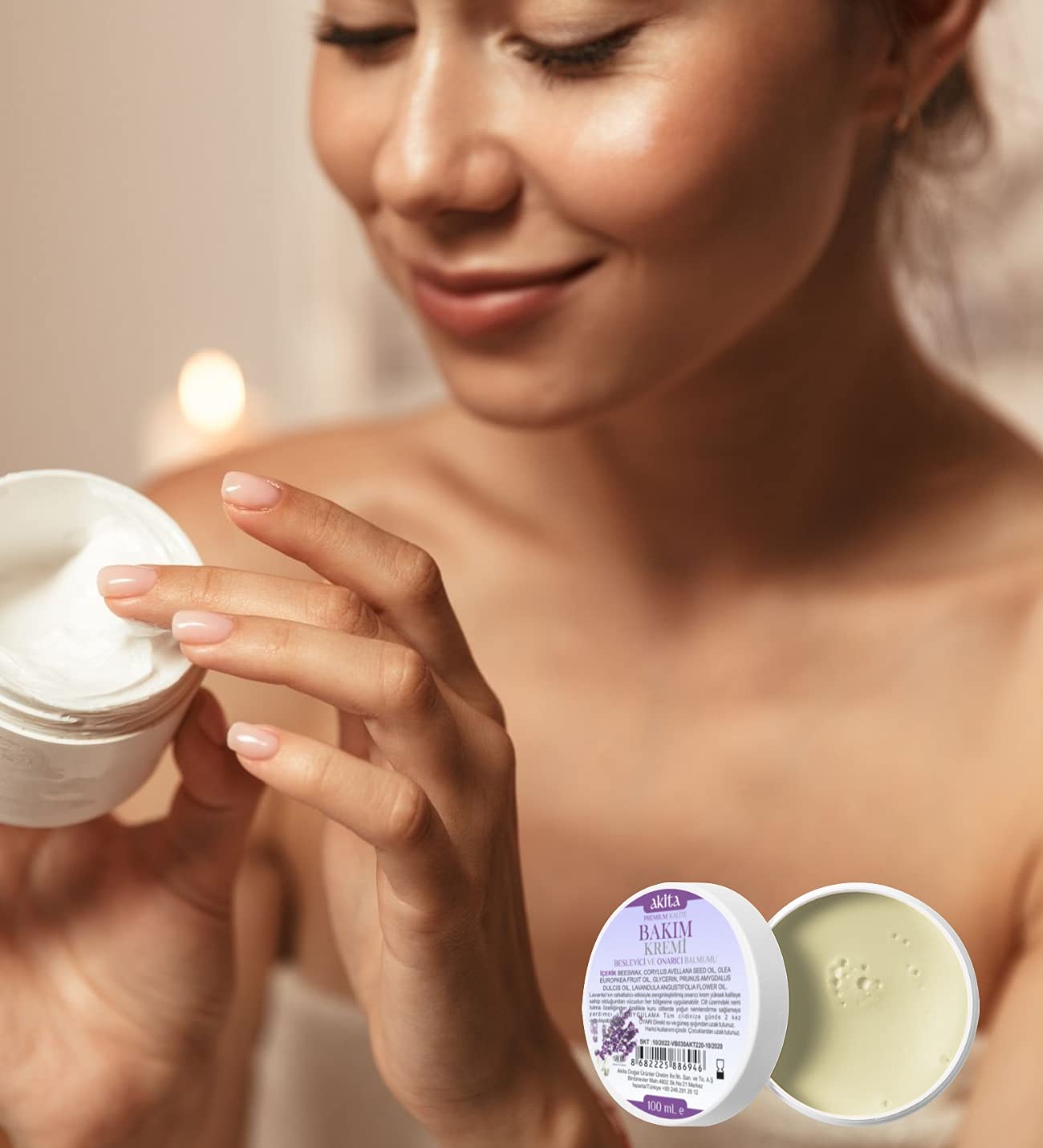 Akita% 100 Doğal Onarıcı Besleyici Balmumu Lavanta 100mL