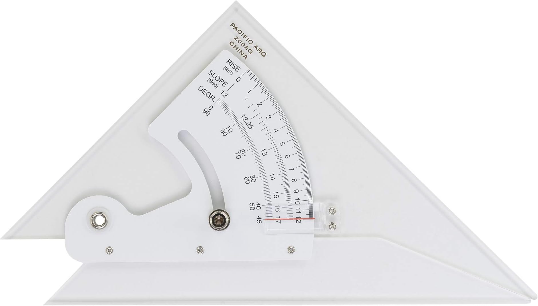 Pacific Arc Adjustable 8 Inch Triangle Plain Edge for Drafting, Architect, Engineer