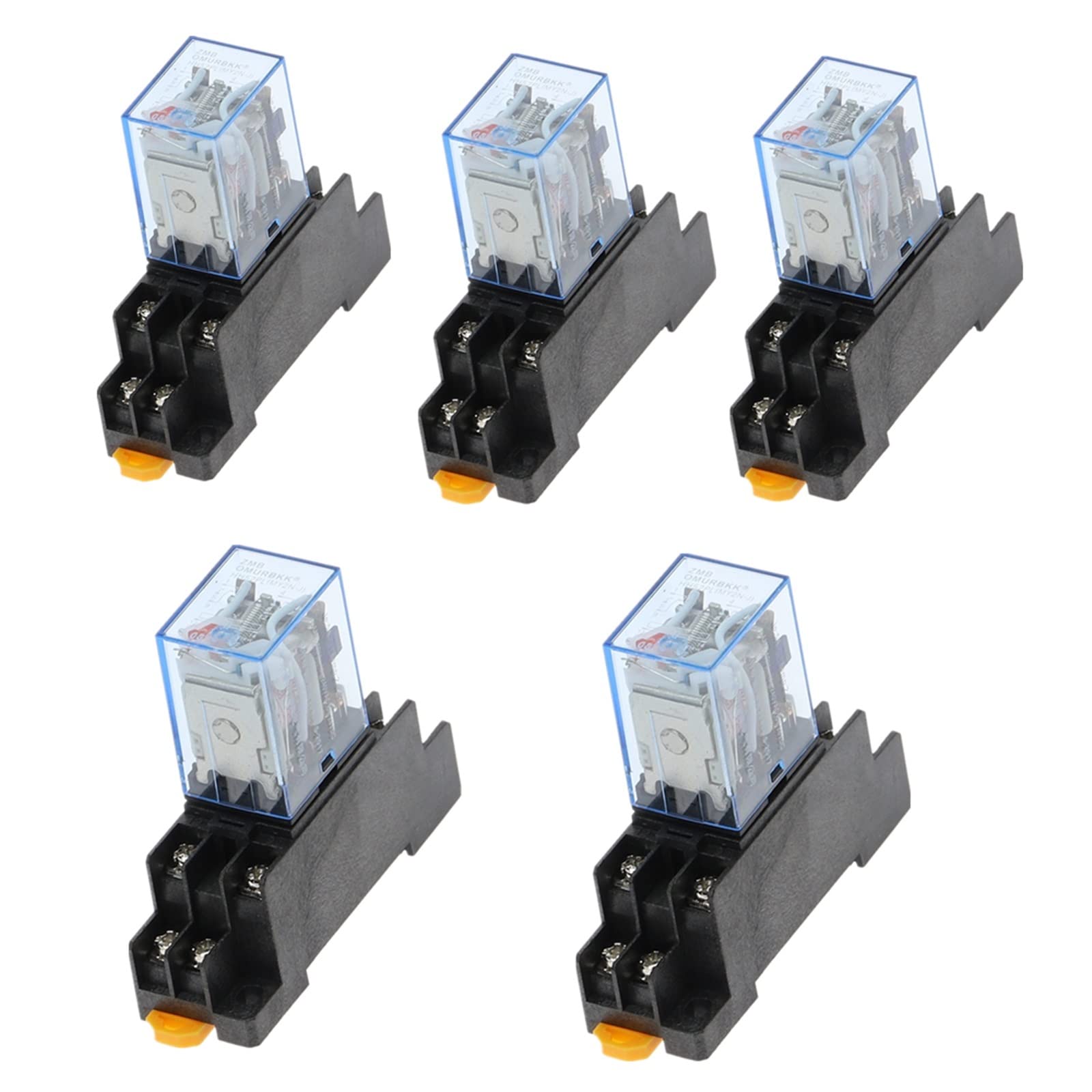 Juego de 10 relés potencia electromagnética DPDT bobina MY2NJ con Base enchufe, 8 pines CC/CA 12V 24V 36V 110V 220V 380V(Motor With Bracket)