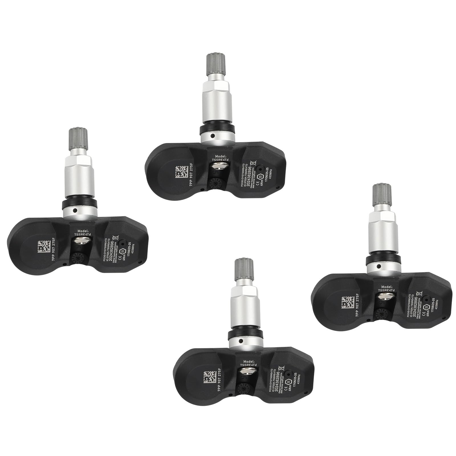 Capteur de Pression des Pneus Compatible avec Por-sche 991 997 981 RDKS TPMS Compatible avec A-udi A6 A8 Q7 R8 A4 RS4 RS6 7PP907275F 4 Pièces
