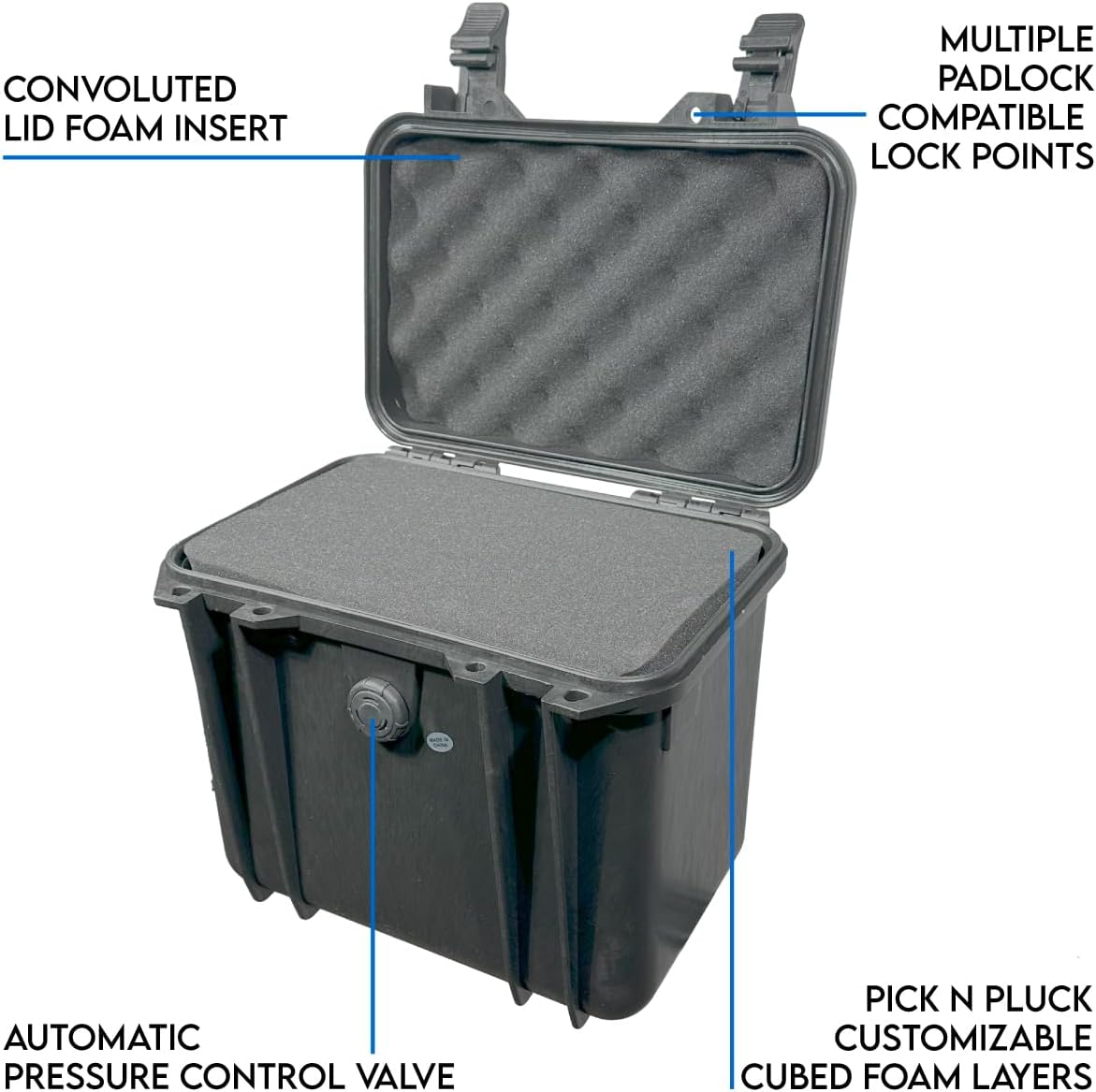 DCB Cases - Element 2862F | 11 x 9 x 10 Ext Dim | IP67 Waterproof | Pluck Foam Insert | Foldable Handle | Pressure Control Valve | 2 Latch Close - Image 3