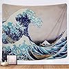 TENALY Tapestry Wall Hanging, Great Wave Kanagawa Wall Tapestry with Art Nature Home Decorations for Living Room Bedroom… 61v vmLi7WL. SS100