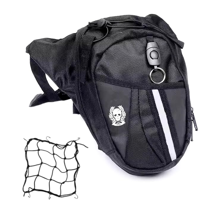 Pernera Moto Ideas Que no veas® | Mochila Moto, Bolso Pierna | Accesorios Impermeable | Riñoneras Hombre | Riñonera Mujer (Flexible Skull)