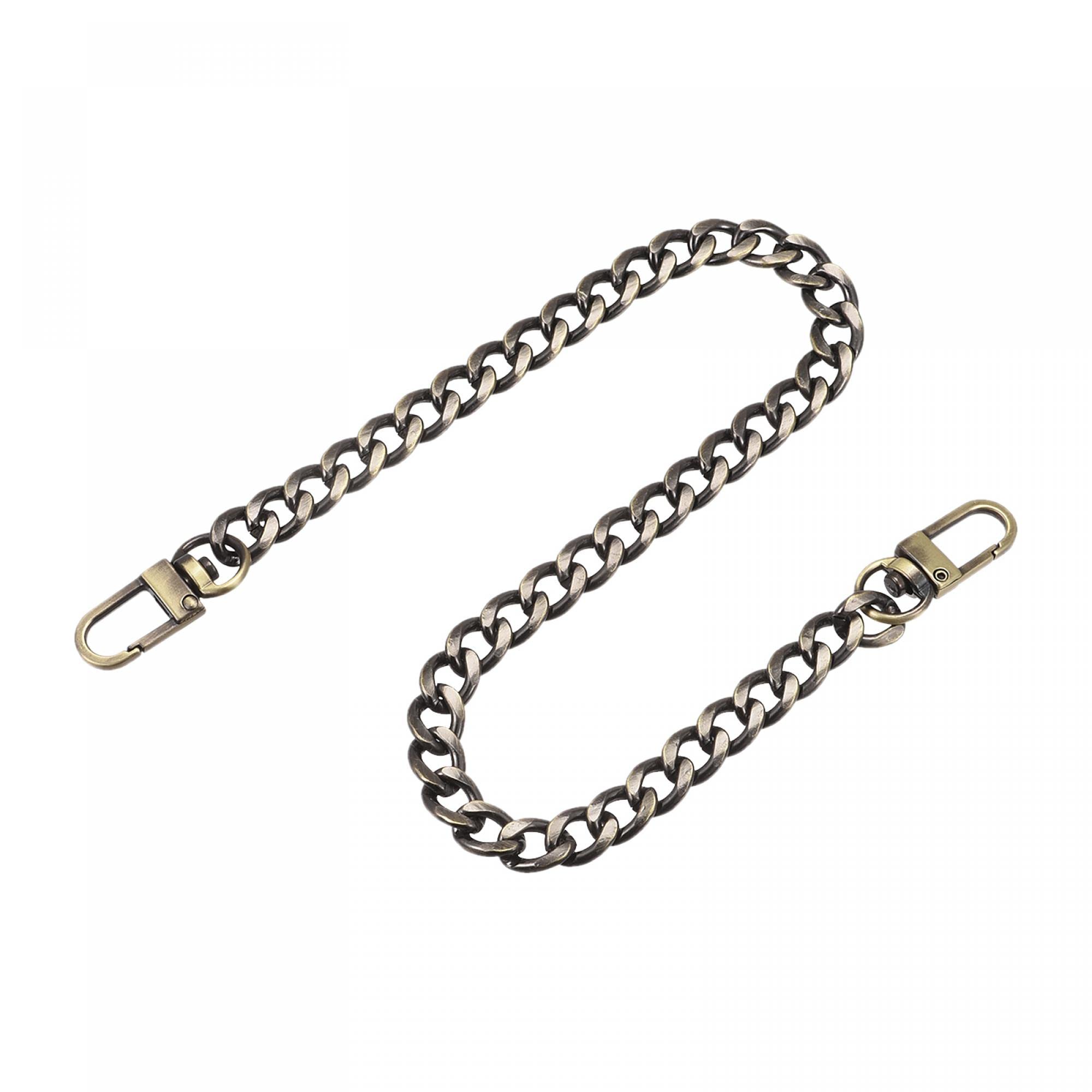 sourcing map Iron Flat Chain Strap, 400mm Handbag Chains Accessories Purse Chain Straps for Shoulder Bag Handbag DIY, Bronze