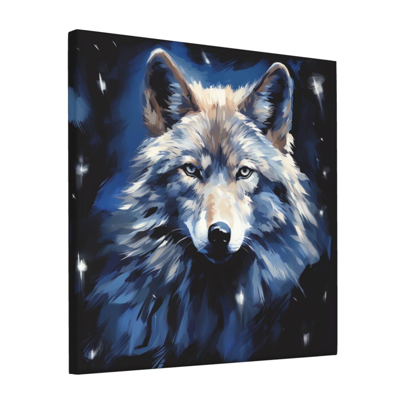 KLOPH Wolf head Canvas Wall Art for Living Room 12"x12" Modern Artwork Painting for Bathroom Hanging Canvas Prints Aesthetic Wallart for Bedroom Kitchen Office Wall Decor