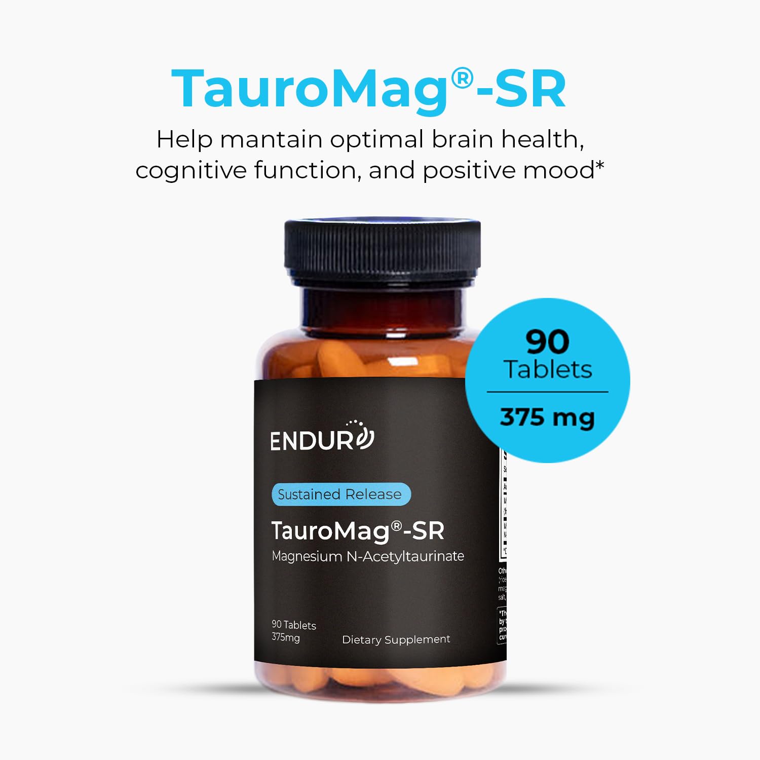 ENDUR Tauromag Magnesium + Taurine 375mg, SR, 90 Tablets — Amazon image 2
