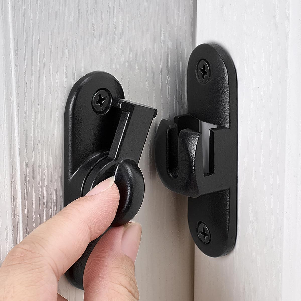 Matte Black 90/180 Degree Sliding Door Latches,Zinc Alloy Flip Latch