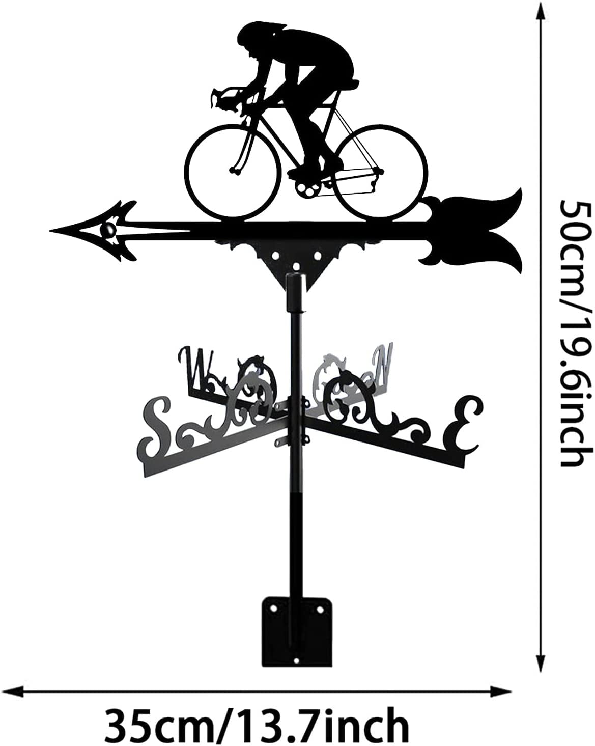 Girouette d'extérieur en métal avec piquet de jardin, scène de ferme rétro, kit d'indicateur de direction du vent décoratif pour maison, garage