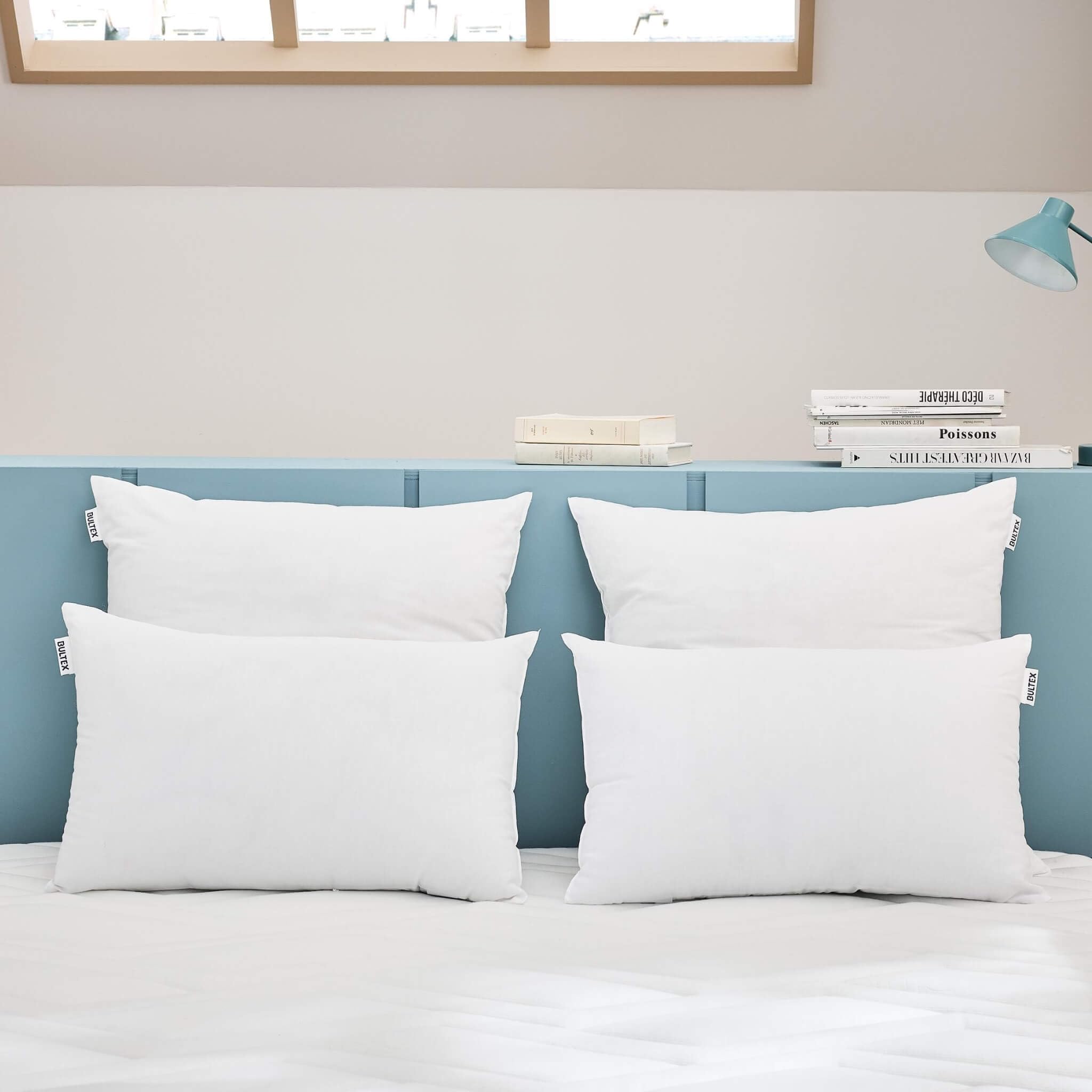Bultex Lot de 2 oreillers Duo 40x60 en Fibres Creuses siliconées - Blanc, 40 x 60