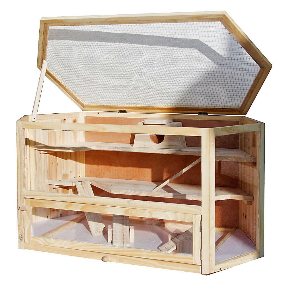 Großer Käfig für Hamster, kleine Nagetiere, Mäuse, Ratten, Scheune, Holz, 16_0002557