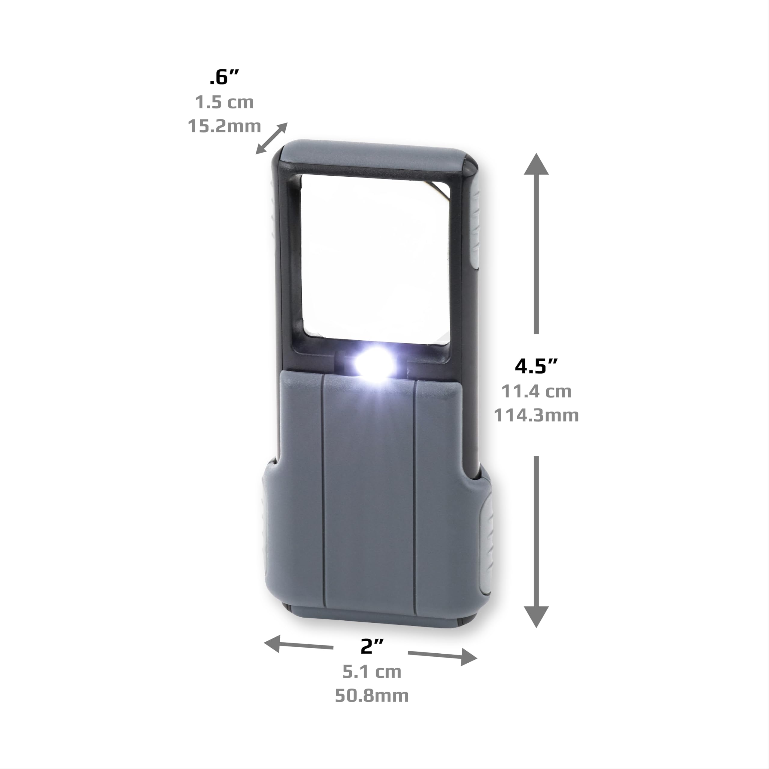 Carson MiniBrite 5x Lente d'Ingrandimento Tascabile con Luce LED Integrata e Custodia Scorrevole PO-55