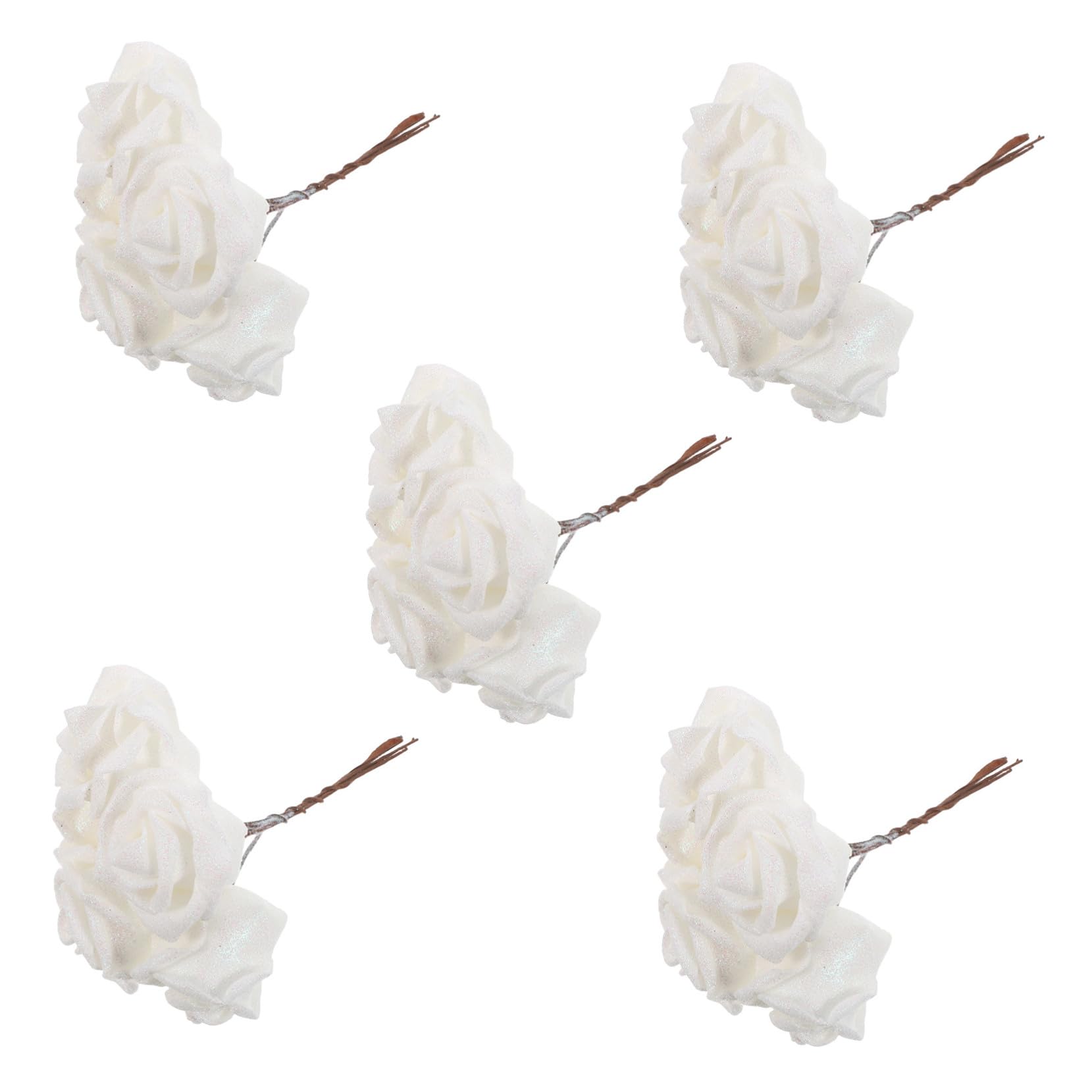 Rosas artificiales con brillo Zerodeko de alta calidad decorativas para bodas de lujo