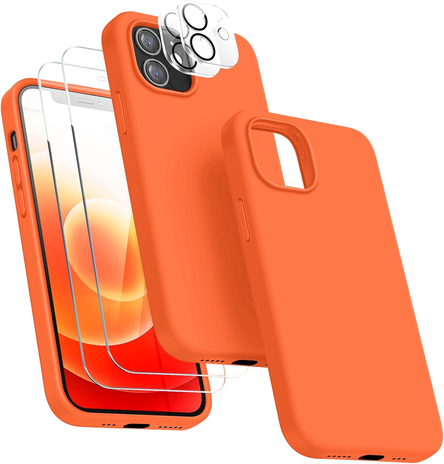 JTWIE [5 in 1 for iPhone 12/iPhone 12 Pro Case, with 2 Pack