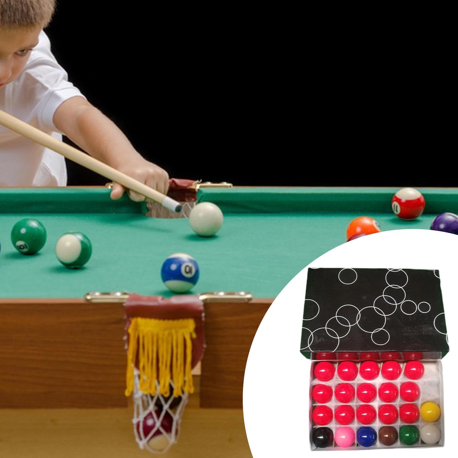 Set di 22 Mini Palle da Biliardo, Accessori per Giochi da Tavolo, Realizzati in Resina Fenolica di con Numeri Chiari, Ideali per Il Gioco, 32mm