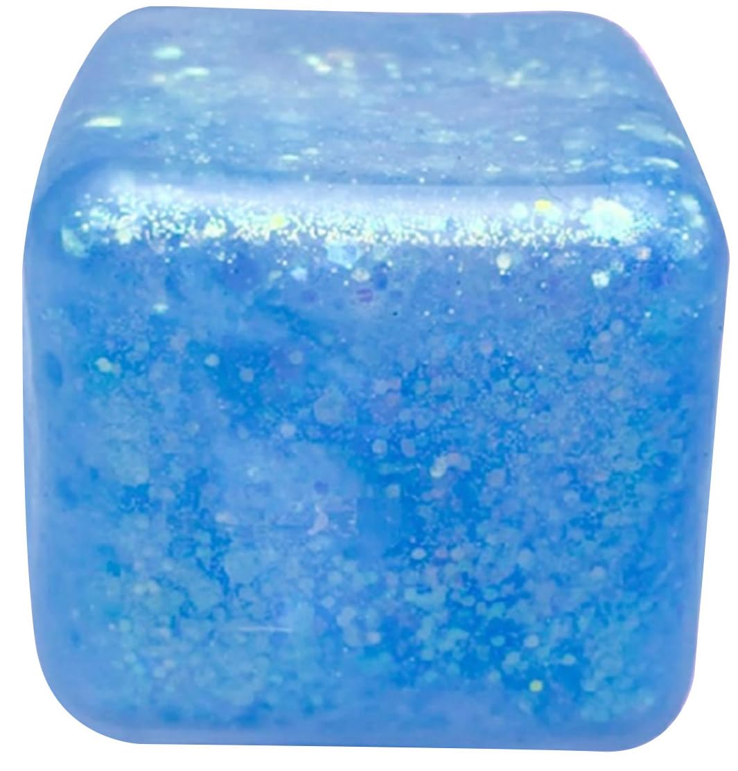 Cube Squishy Stress Cube for Adults,Squishy Slow Rising Fidget Cube Sensory for Anxiety Stress Relief High Density Ice Squeeze Ball Cubes (Blue)