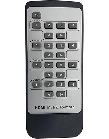 FOURKAY Spare Infra Red remote control for 4x4 HDMI matrix switch models MX4K44E-70DS and MX4K44E-BT150.