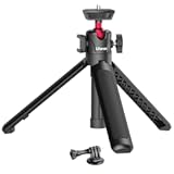 ULANZI MT-16 Extendable Mini Camera Tripod, 4 Levels Adjustment 360° Ball Head Cold Shoe Lightweight Portable Vlog Travel Selfie Stick Handle Grip Desktop Webcam Tripod for DSLR Action Camera
