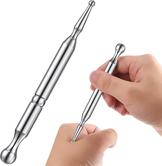Stainless Steel Acupressure Bar Massage Pen Manual Acupressure Pen-Deep Tissue Massage Tool Relaxing Acupuncture Tools Massage Tools for Full Body Relaxing