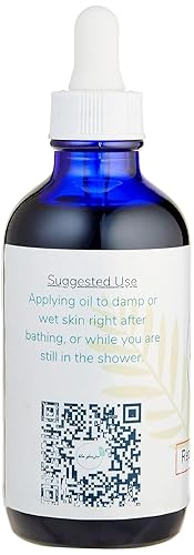 Miniatura 3 de Blue Glass Jar Farmacy, Aceite corporal reabastecedor, infundido con caléndula, hidrata y cura la piel dañada, 4 onzas