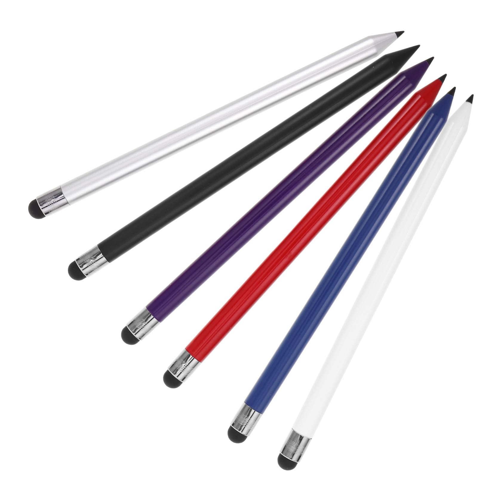 Lápiz Óptico para Tableta Diseño de Lápiz, Paquete de 6 Piezas de Plástico Portátil para Dispositivos Táctiles y Teléfonos Inteligentes, Adecuado para Navegación y Escritura