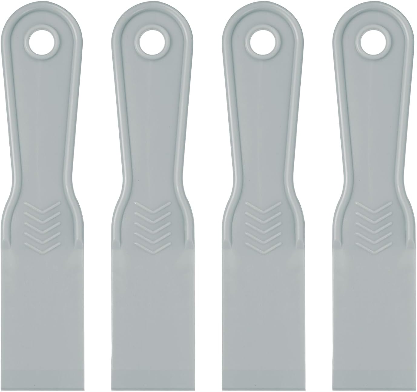 sourcing map 4pcs Putty Scraper 1.5" Plastic Flexible Putty Knives Disposable Paint Spreader Cleaner Tool for Spackling, Patching Painting Repairing, Gray