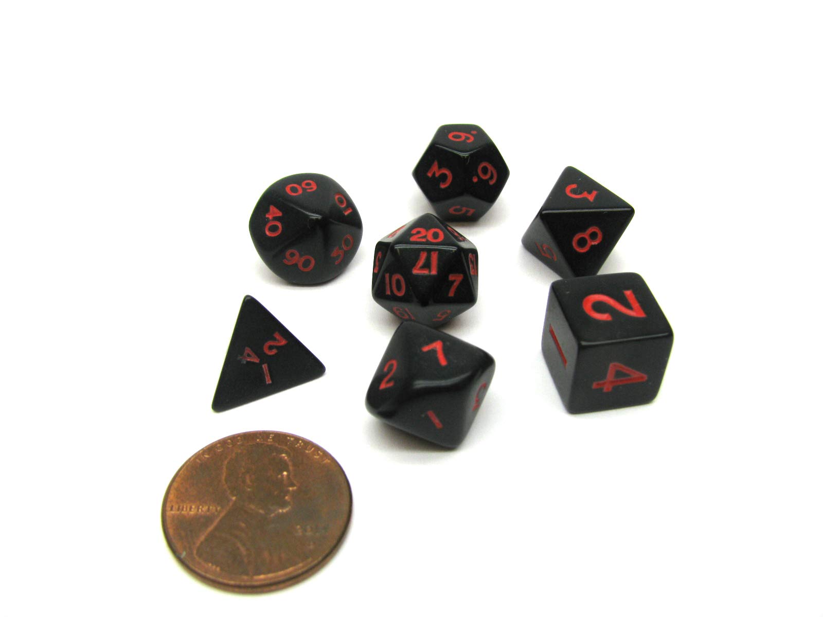 Koplow Games Opaco: mini 7 pezzi, nero/rosso