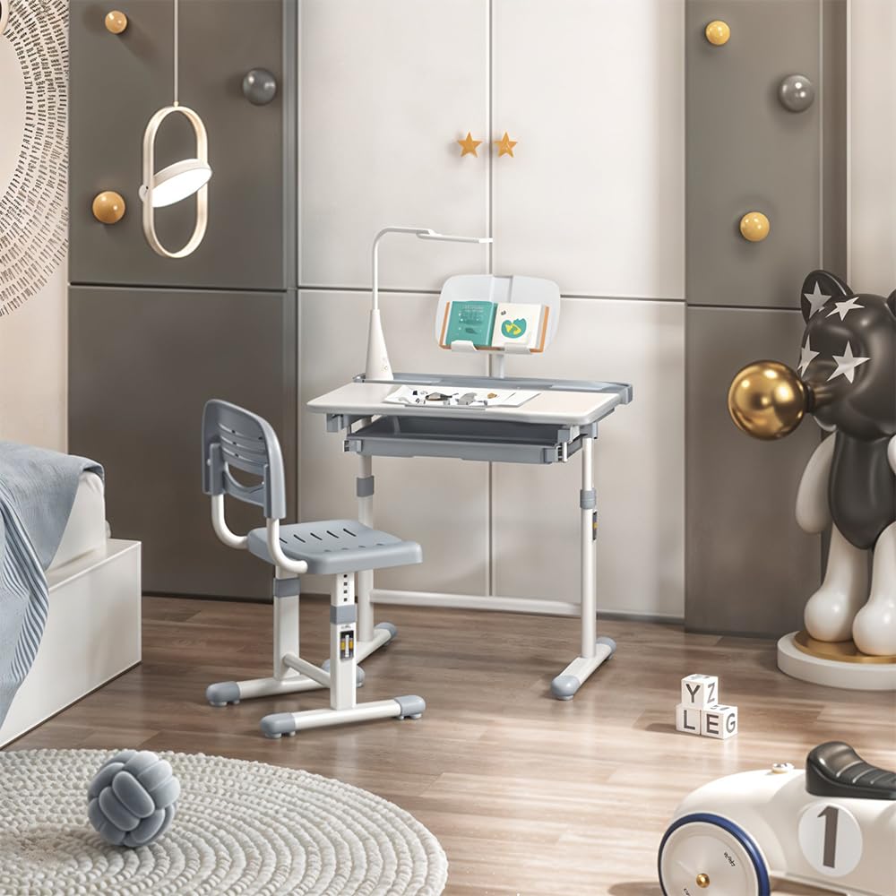 Spacetronik Kinderstuhl Höhenverstellbar ohne Rollen, Ergonomischer Kinder Schreibtischstuhl für 120–160 cm, Mitwachsend, Kinder Schreibtisch Stuhl für Kinderzimmer, Lernen & Hausaufgaben