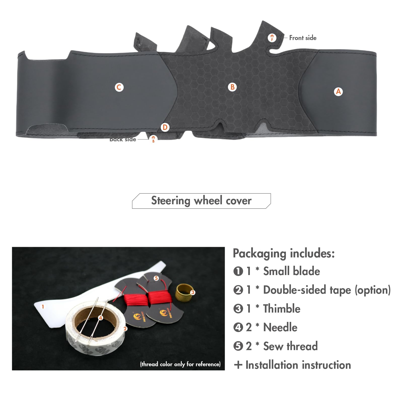 MEWANT Funda de Volante para W176 W246 W205 C117 C218/X218 W213 W447 X156 X253/C253 W166/C292 X166019 W447 W470 | W176 W246 W205 C117 C218 / X218 W213 W447 X156 X253 / C253 W166 / C292 X166019 W447 W470 Transpirable Duradero